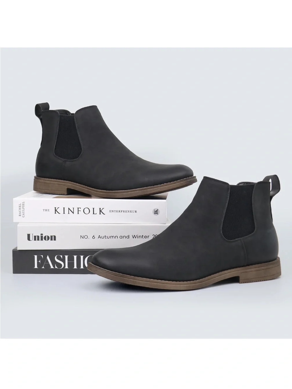 Hawkwell Men's Black Chelsea Boots - Sleek Slip-On Dress Boots